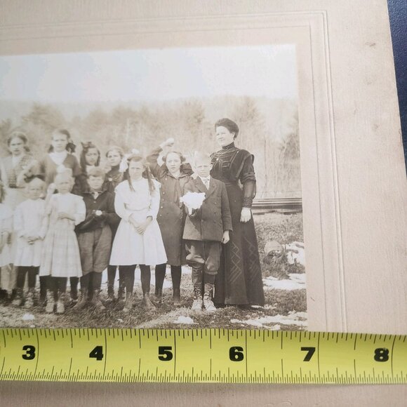 Vintage Black White Photo - Antique Group Portrait Poultney Vt Rood Photography - Picture 11 of 15